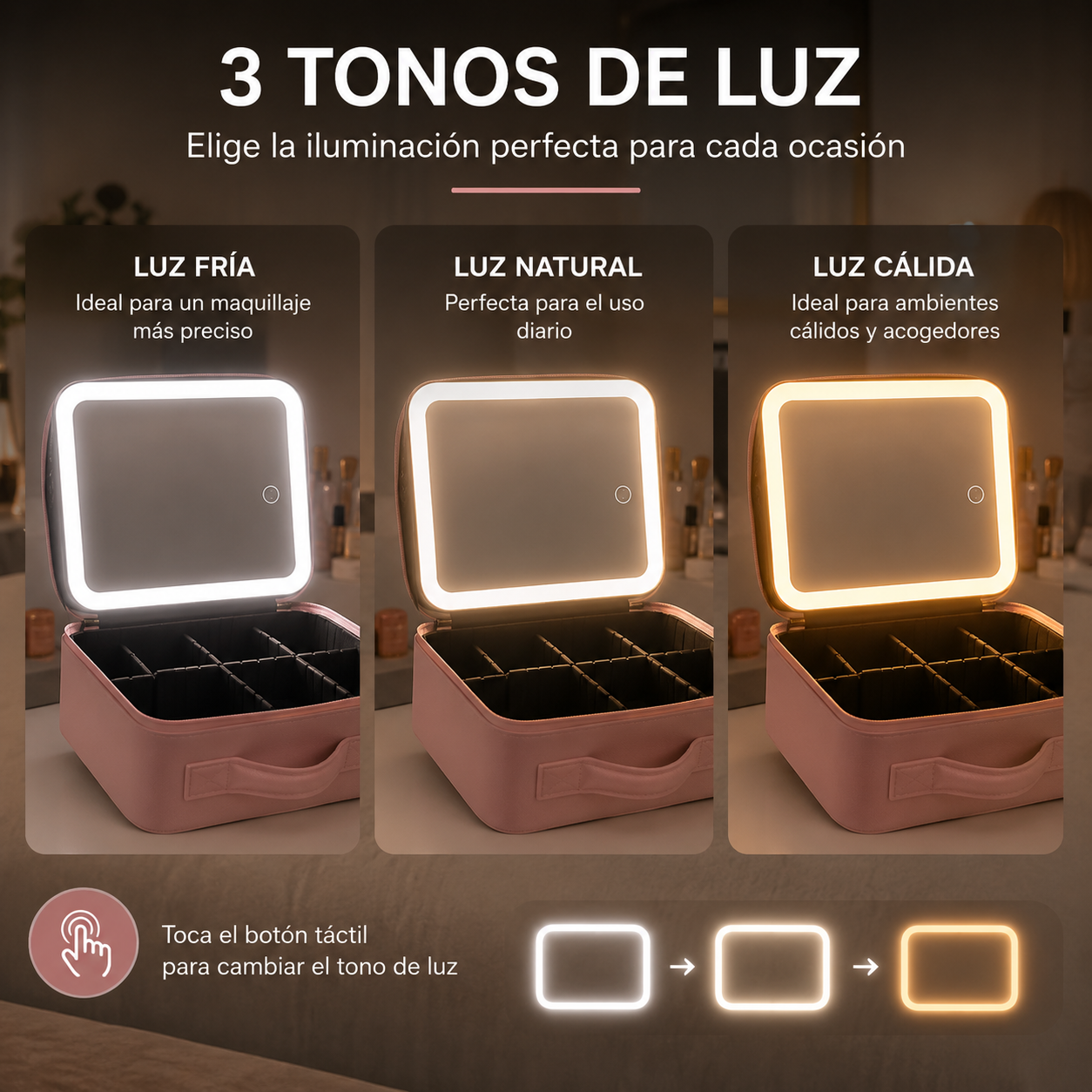 Cosmetiquera Led : Maquillaje impecable donde vayas.